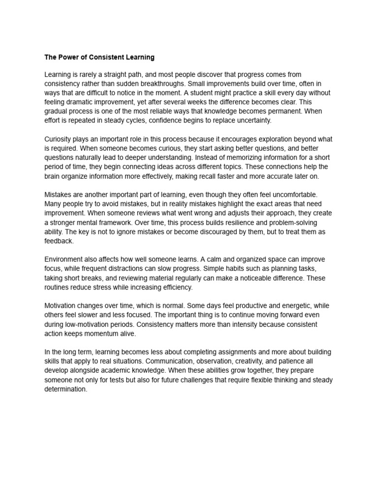 The Power of Consistent Learning | PDF | Learning | Knowledge