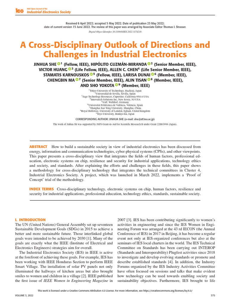 A Cross-Disciplinary Outlook of Directions and Challenges in Industrial ...