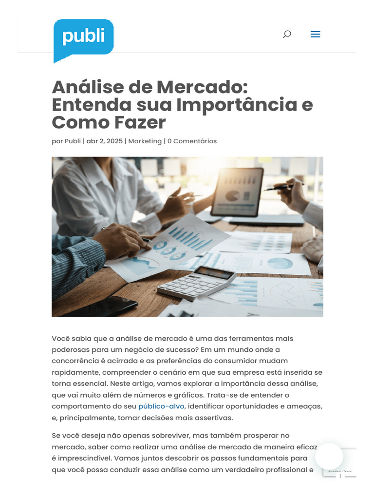Análise de Mercado - Entenda Sua Importância e Como Fazer - Publi | PDF ...