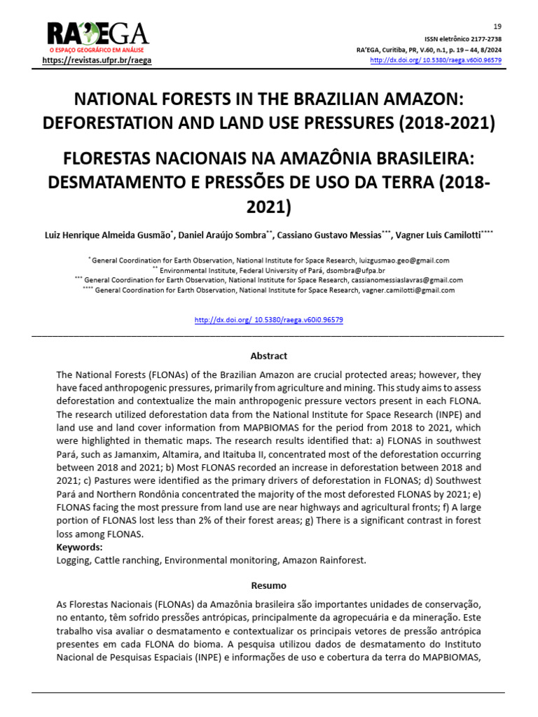 Artigo 2024 - Flonas e Vetores de Pressão - Ing | PDF | Amazon ...