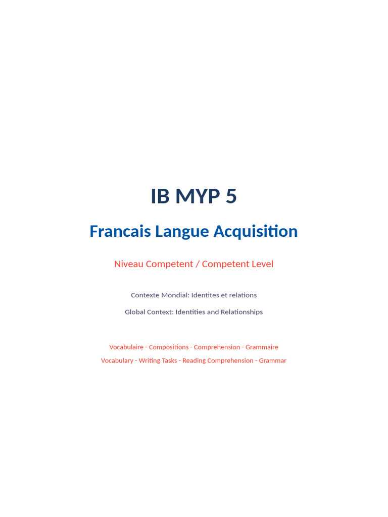 IB MYP5 French Revision | PDF | Complément d'objet | Environnement naturel