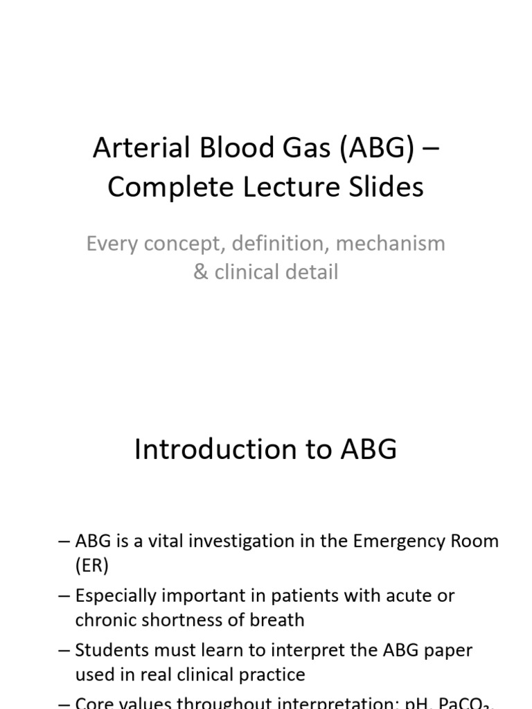 ABG Complete Lecture Full Details | PDF | Medical Specialties ...