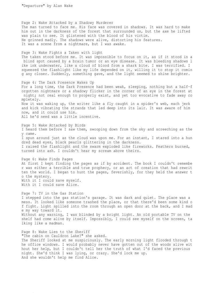 Alan Wake All Manuscripts