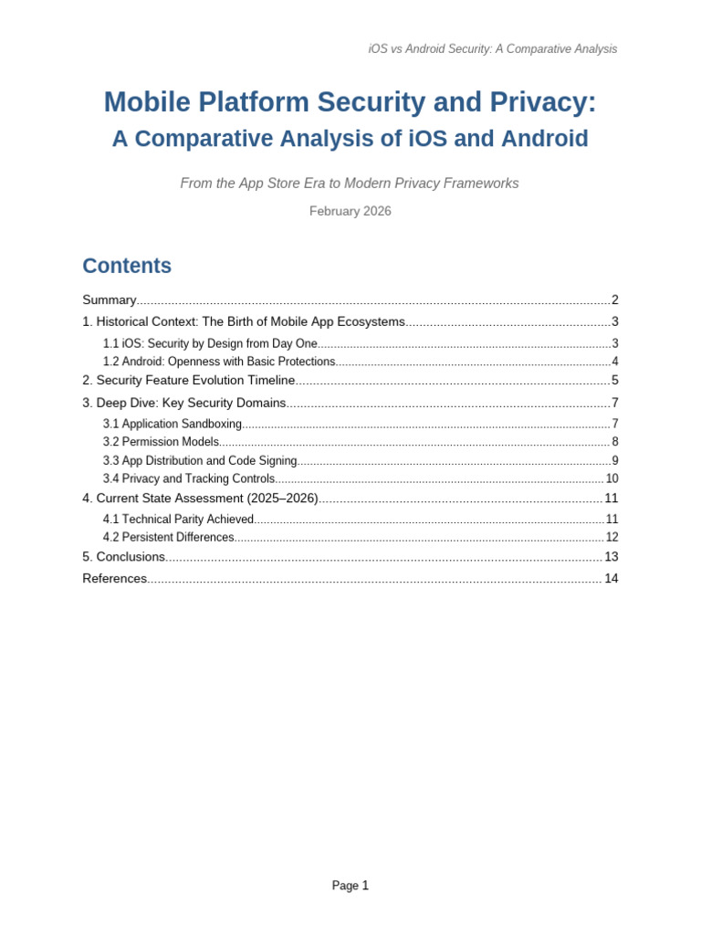 Mobile Platform Security and Privacy - Comparing iOS and Android in ...