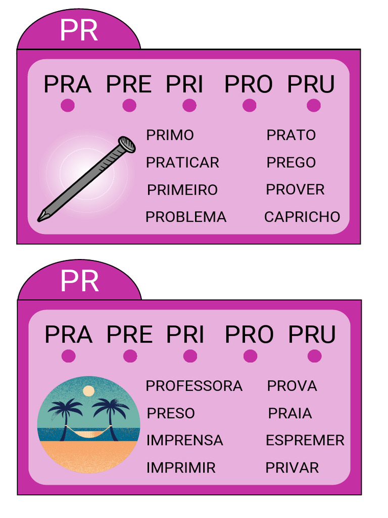 Fichas Leitura Silabas Complexas Imprimi | PDF
