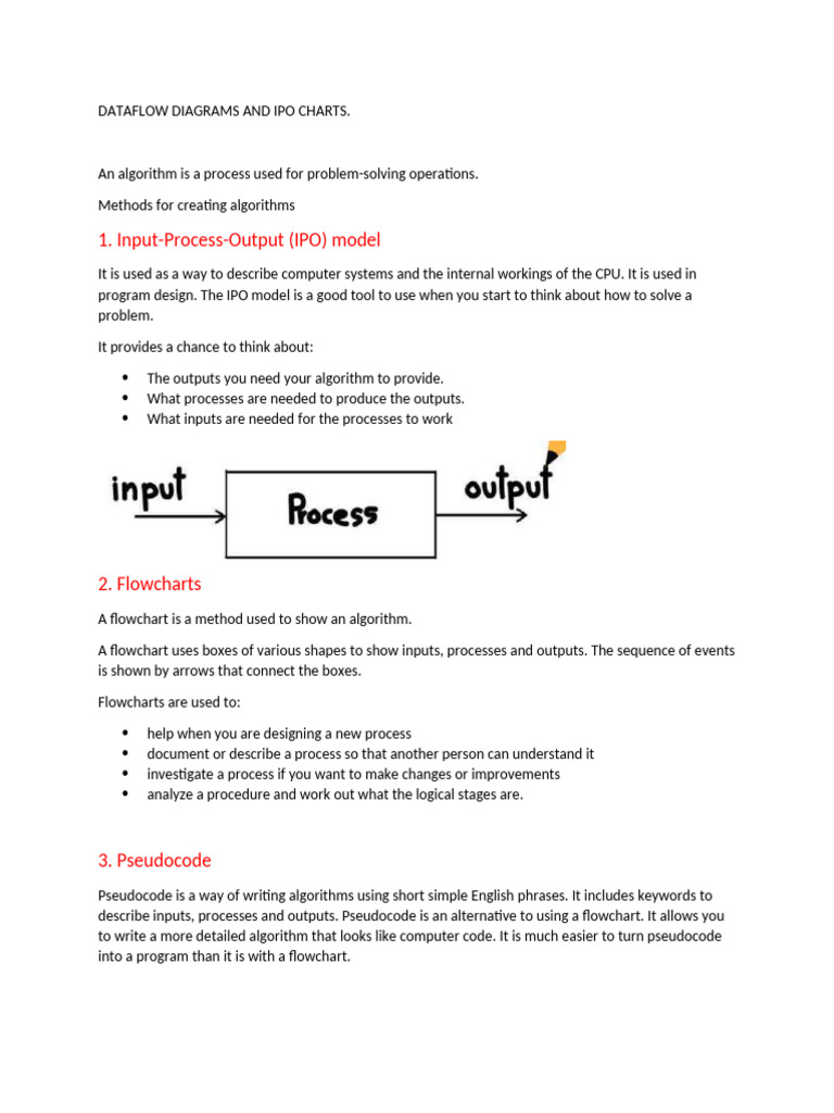 Dataflow Diagrams and Ipo Charts | PDF