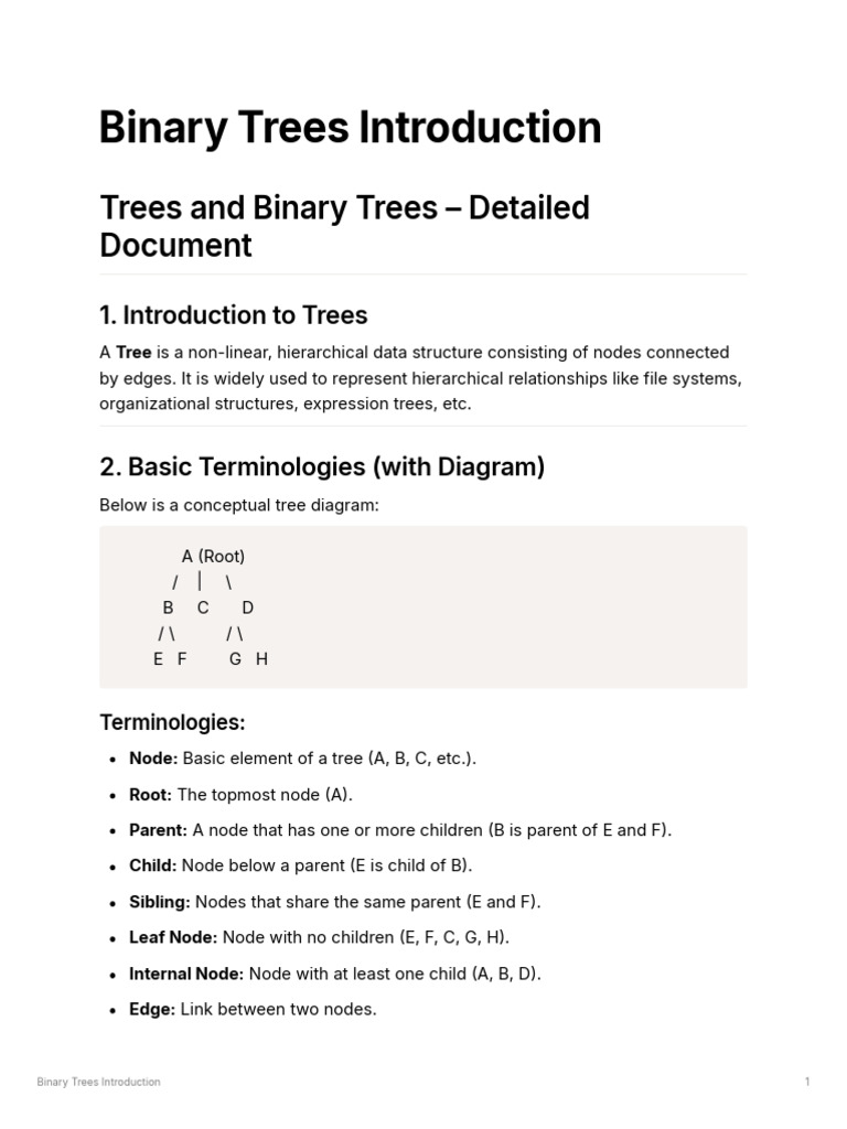 Binary Trees Introduction | PDF