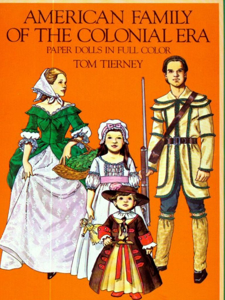 American Family of The Colonial Era Paper Dolls in Full Color Compress ...