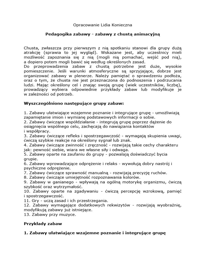 Zabawy Z Chusta Clanza-2 | PDF