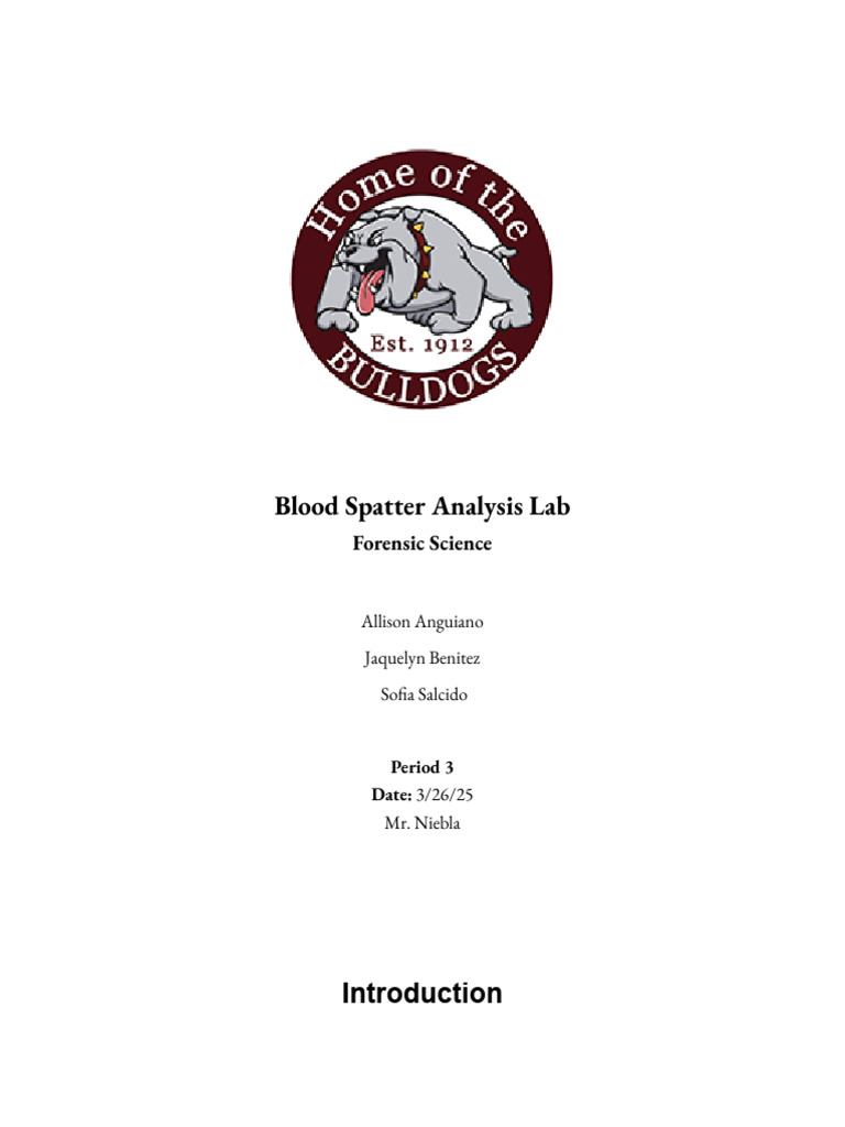 Blood Spatter Analysis Lab | PDF