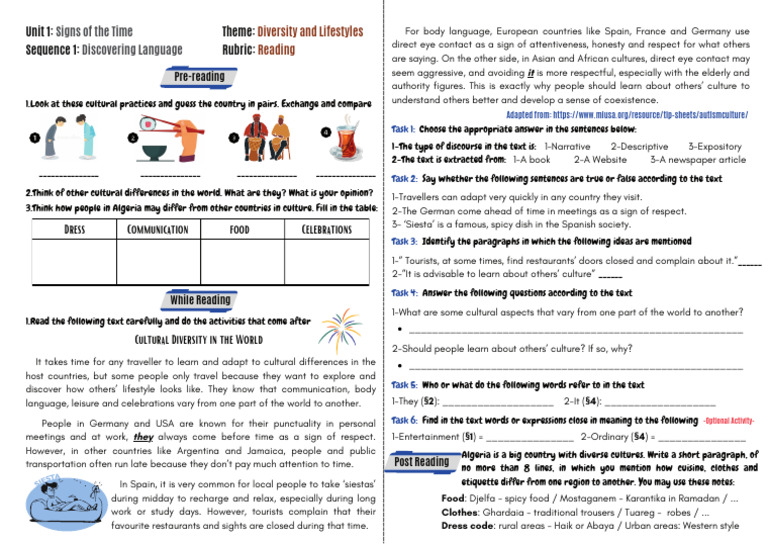 Reading Worksheet 2 | PDF | Human Communication