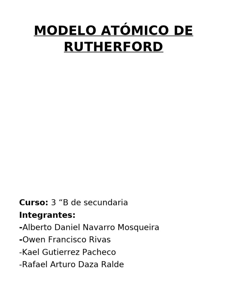 Modelo Atómico de Rutherford | PDF