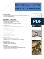Curriculum Vitae Stephen M. Kawakami: Education: Academic Training