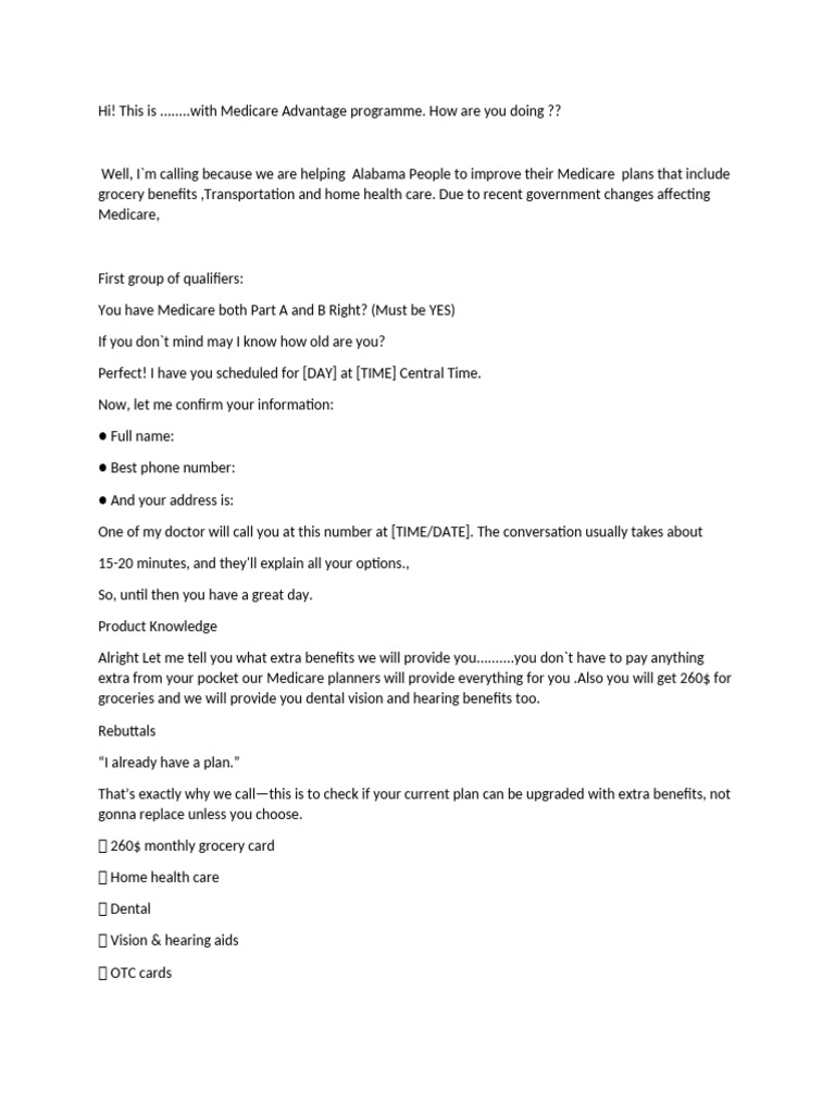Medicare Script | PDF