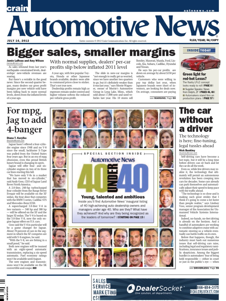 Bigger Sales, Smaller Margins The Car Without A Driver PDF Nissan