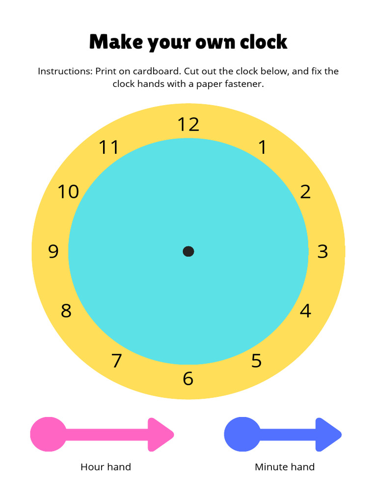 Make Your Own Clock Worksheet | PDF