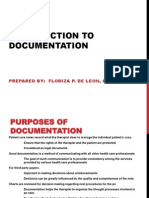 Introduction To Documentation: Prepared By: Floriza P. de Leon, PTRP