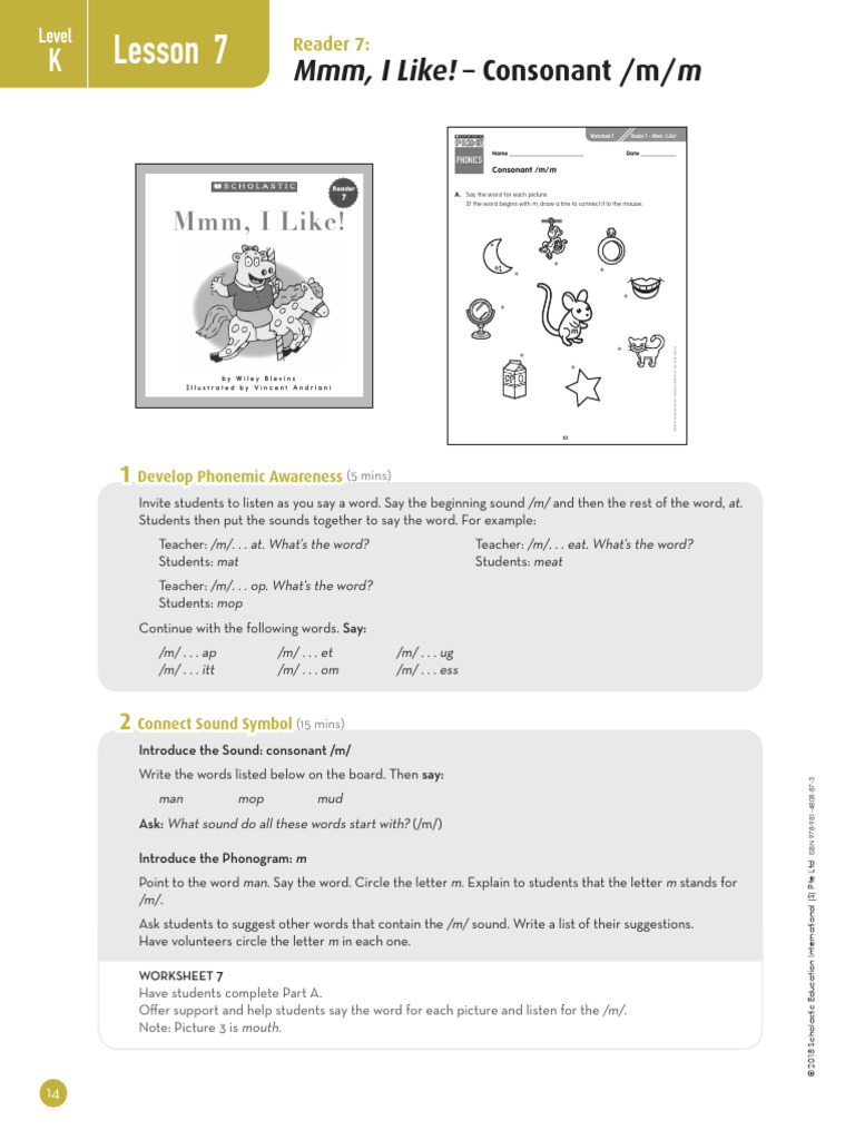 LK Phonics Lesson 7 Lesson Plan Wksheet | PDF | Linguistics
