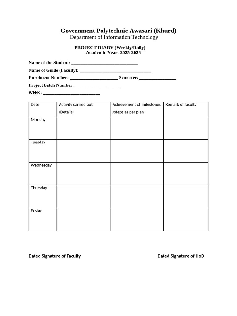 Project Diary | PDF