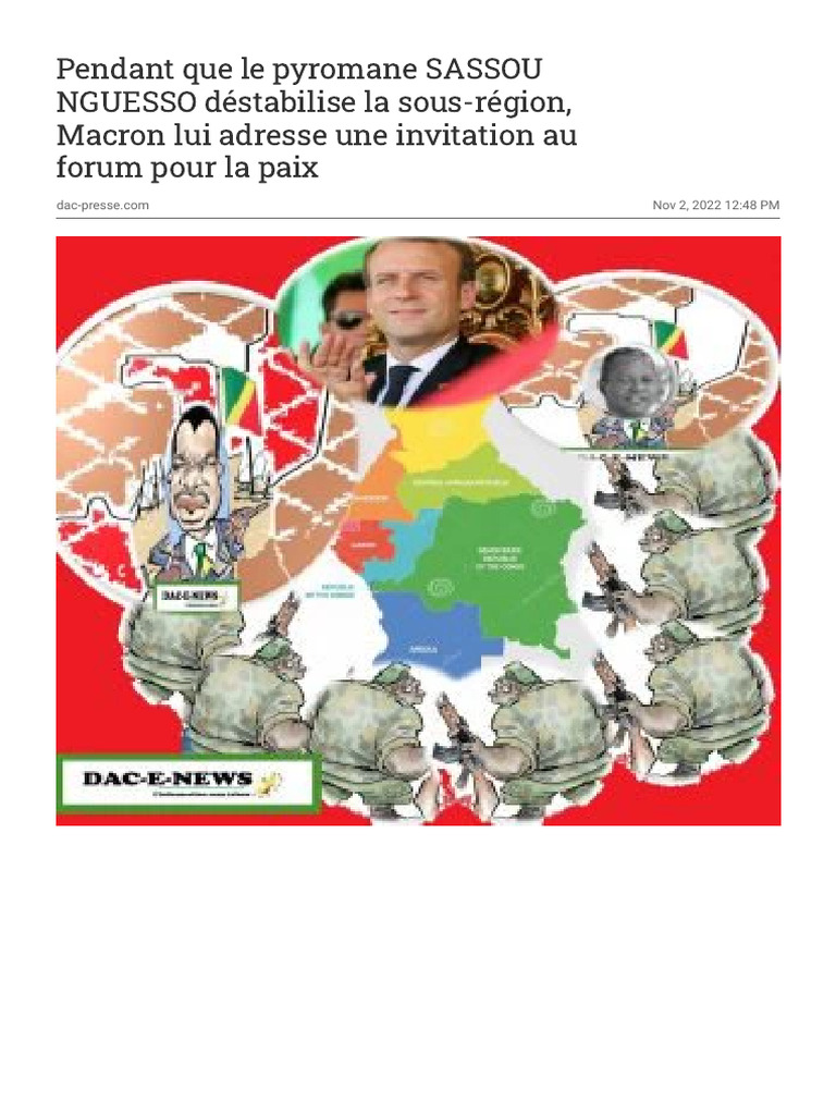 Pendant Que Le Pyromane SASSOU NGUESSO Déstabilise La Sous-Régio | PDF