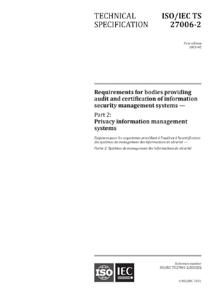 Isoiec 27006-2 - 2021 | PDF