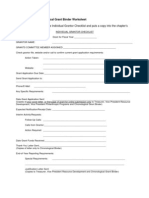 Chronological Grant Binder Worksheet