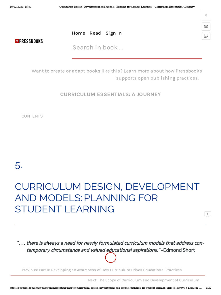 Curriculum Design, Development and Models - Planning For Student ...