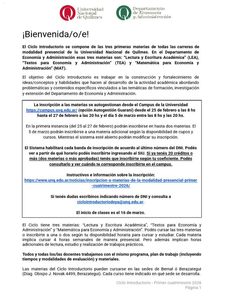 Ciclo Introductorio | PDF | Comunicación | Matemáticas