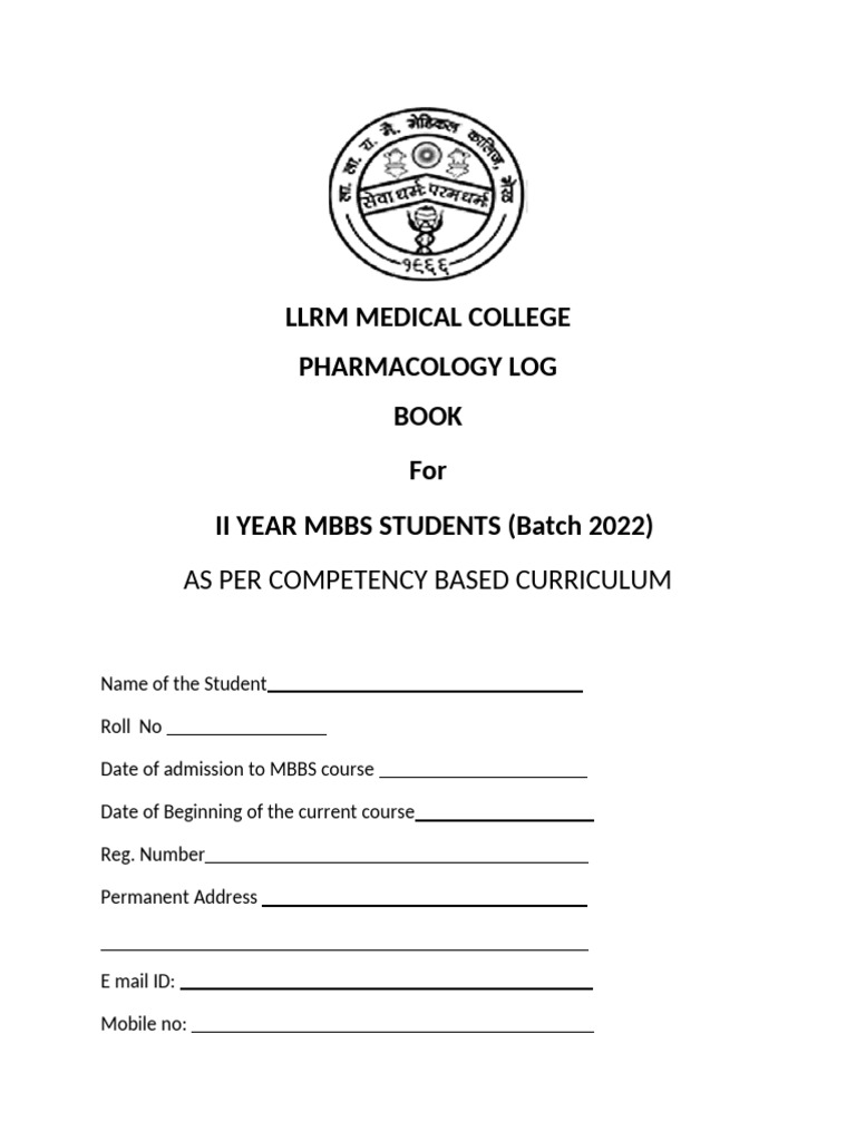 Final Pharma Log Book | PDF | Learning | Clinical Trial