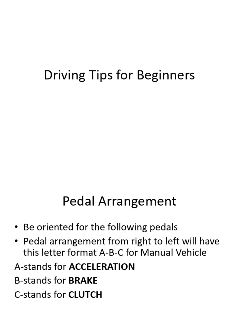 Basic Driving Tips | PDF | Manual Transmission | Clutch