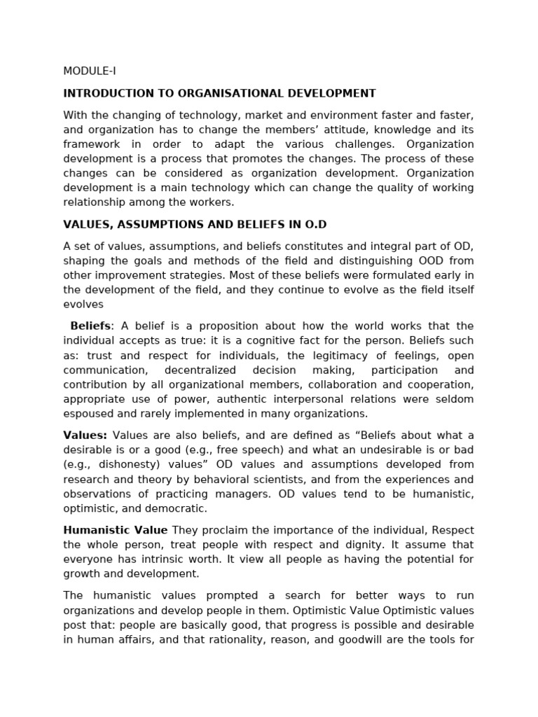 Od Notes | PDF | Empowerment | Organization Development