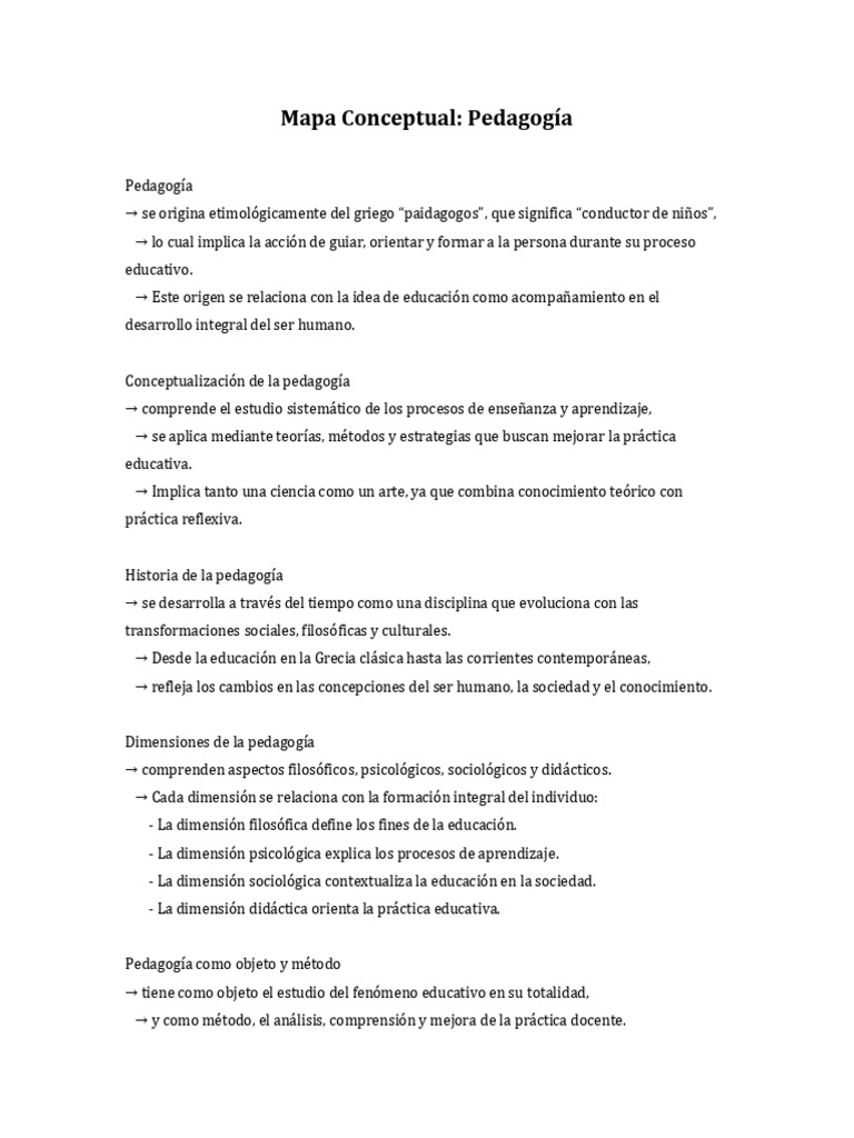 Mapa Conceptual Pedagogia | PDF