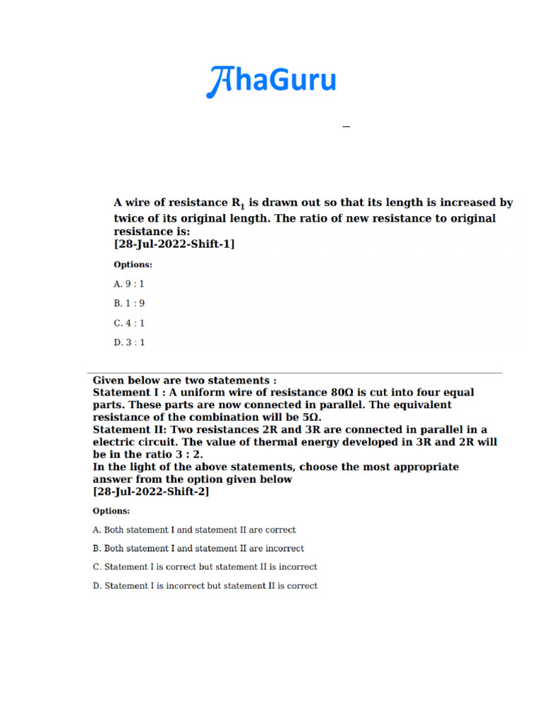 JEE Practice Problems Day-30 | PDF