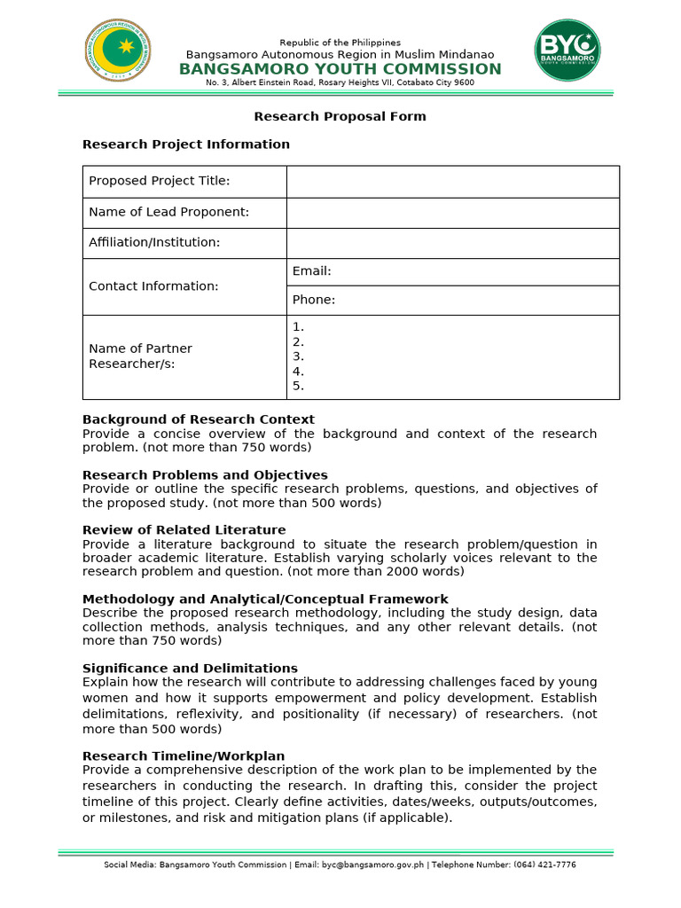 IIC Research Proposal Form | PDF | Methodology | Cognition