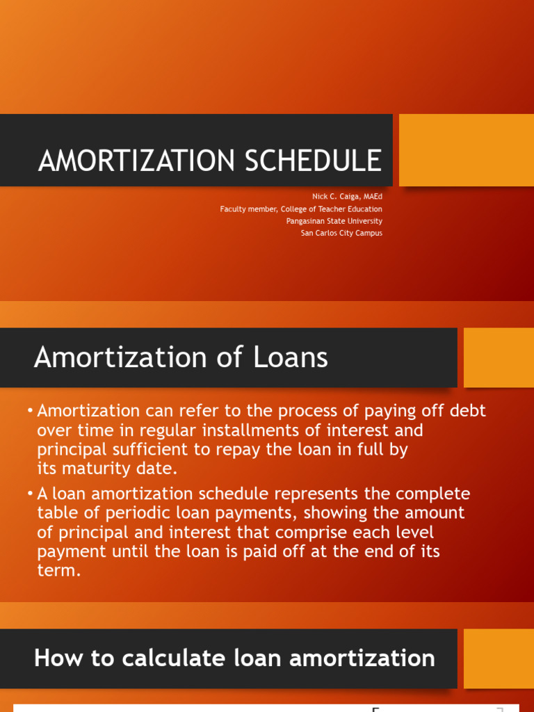 Final - MMW - Amortization Schedule | PDF | Loans | Debt