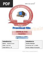 Download 26812648 Practical File SQL Queries DBMS by swathirohith SN100279558 doc pdf