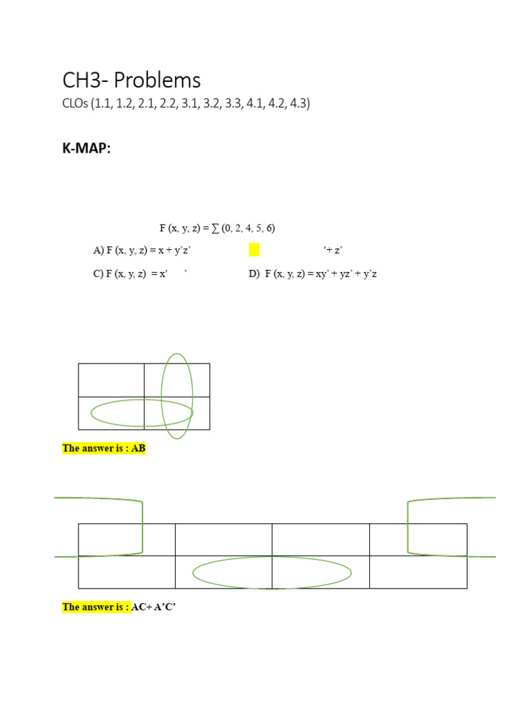 CH3 Problems A | PDF