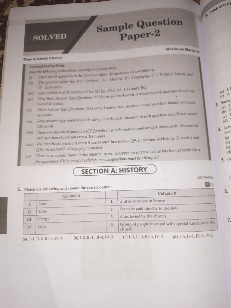SST Sample Paper 2 | PDF