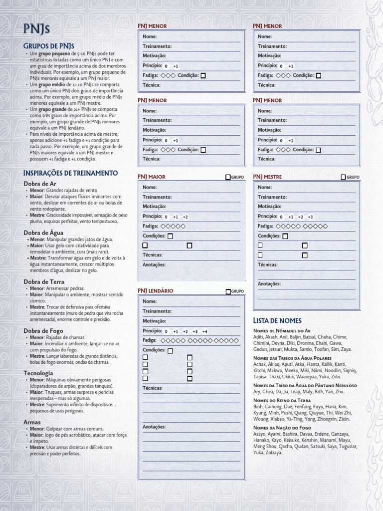 Ficha NPCs | PDF