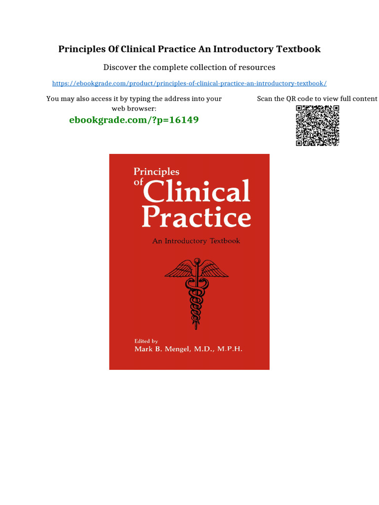Principles of Clinical Practice An Introductory Textbook Updated 2025 ...