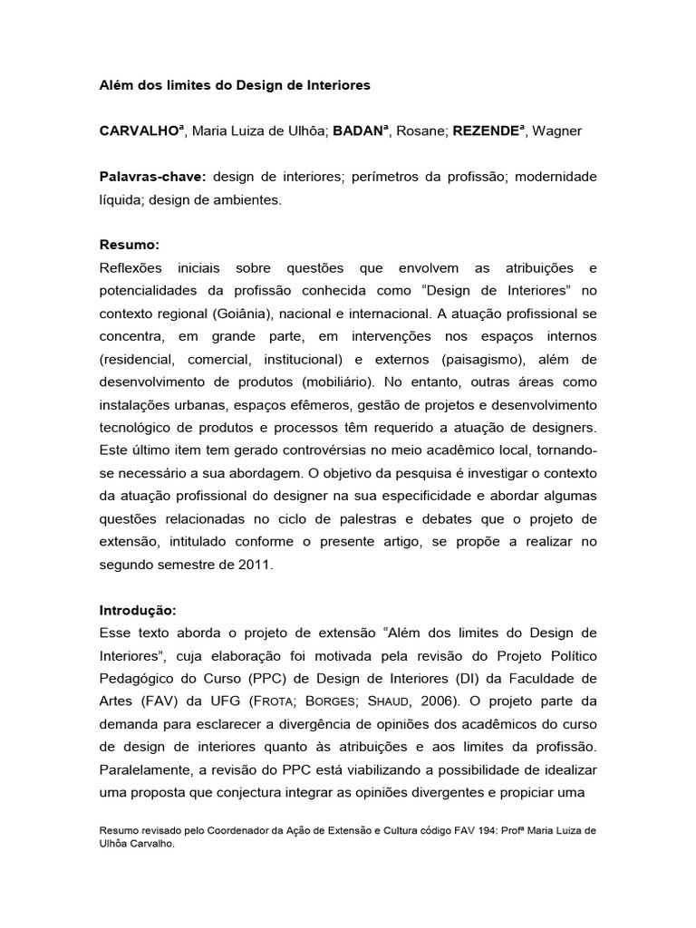 Além Dos Limites Do Design de Interiores | PDF | Esboço | Teoria