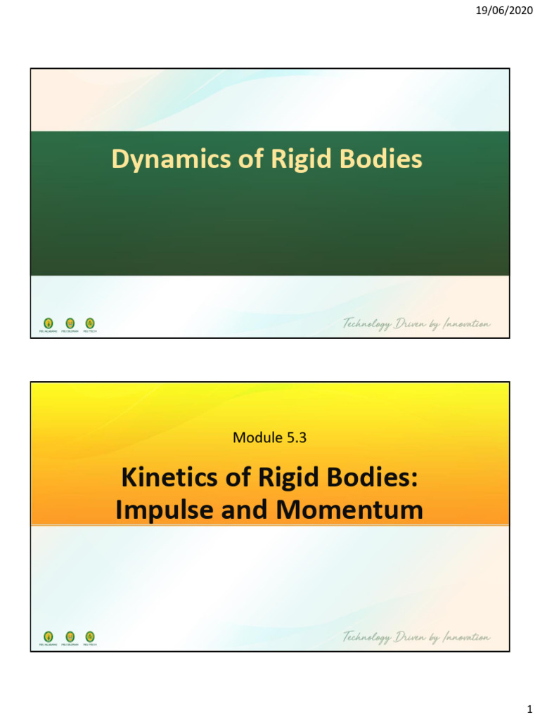 Module 8 Impulse Momentum of Rigid Bodies | PDF | Angular Momentum ...