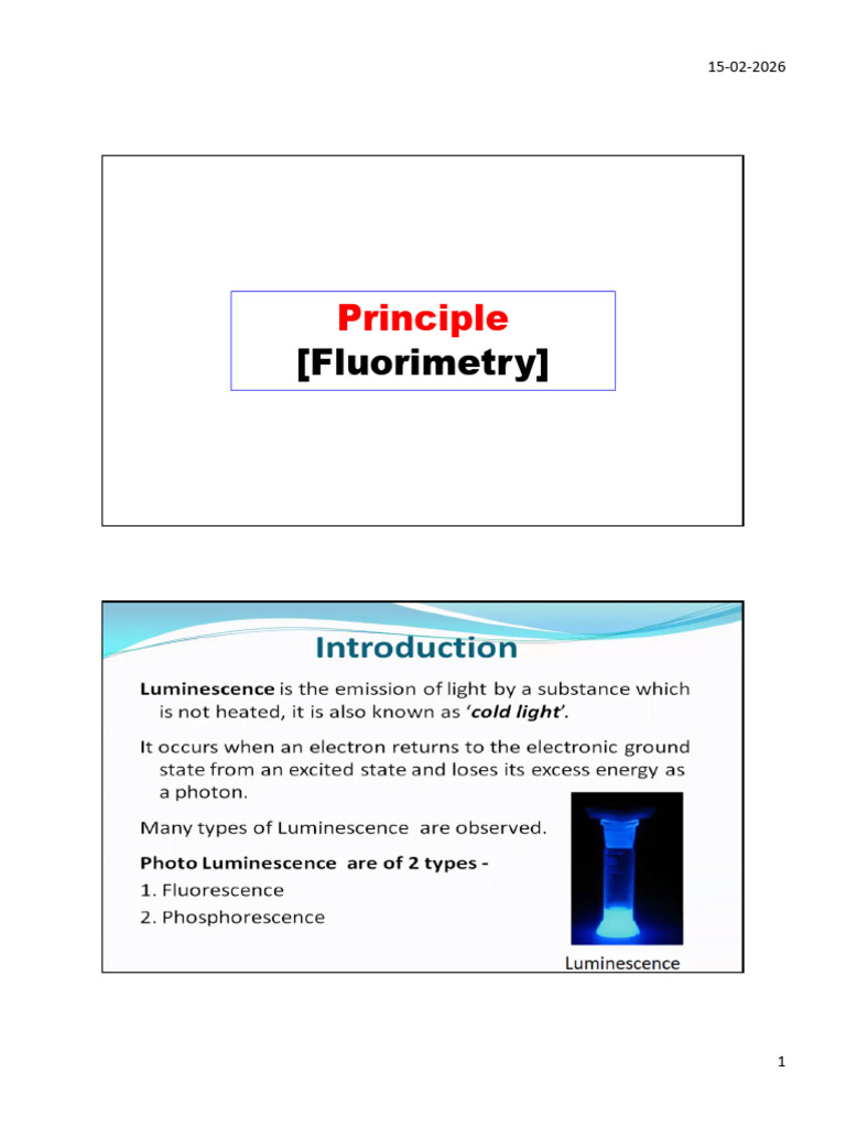 Fluorimetry - Principle | PDF