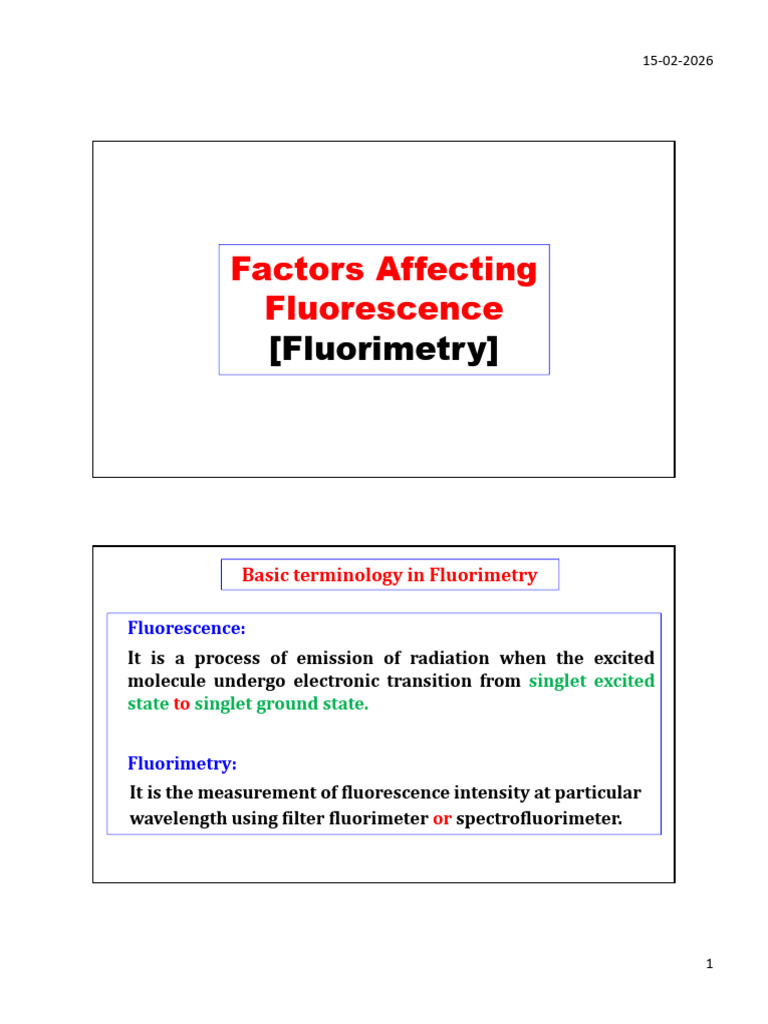 Fluorimetry - FAFI | PDF