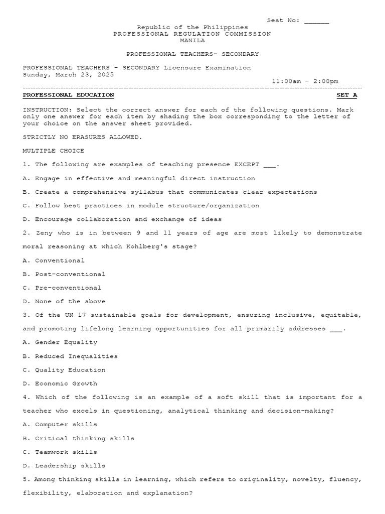 Professional Education | PDF | Educational Assessment | Learning