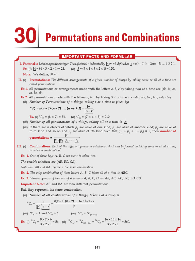 30 Permutations and Combinations - 1-6 | PDF | Permutation | Vowel