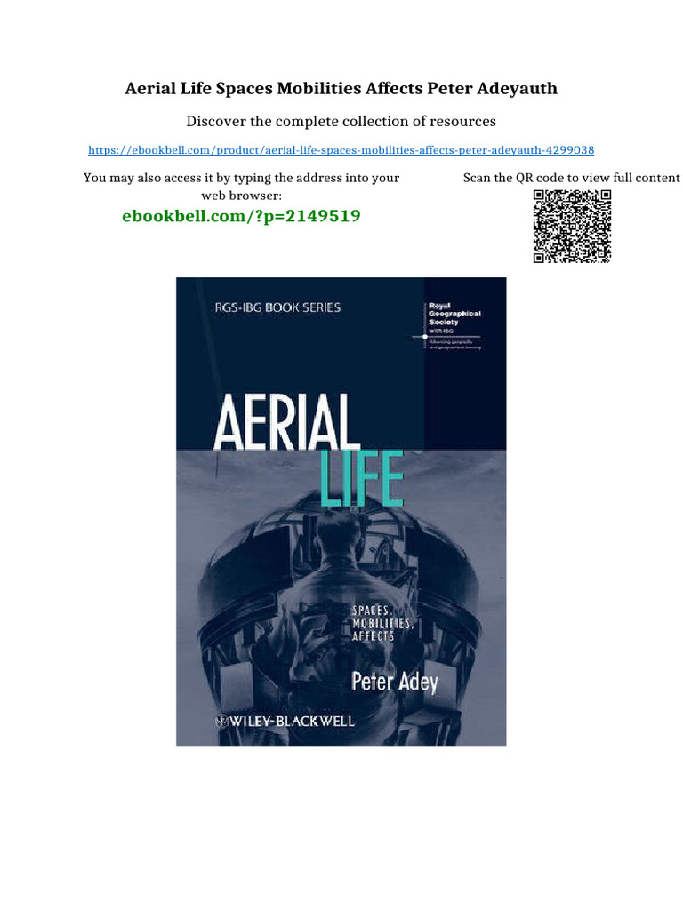 Aerial Life Spaces Mobilities Affects Peter Adeyauth Online Reading ...