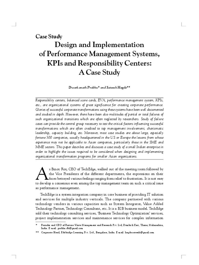 Performance Management Systems Case Study | PDF | Motivation | Motivational