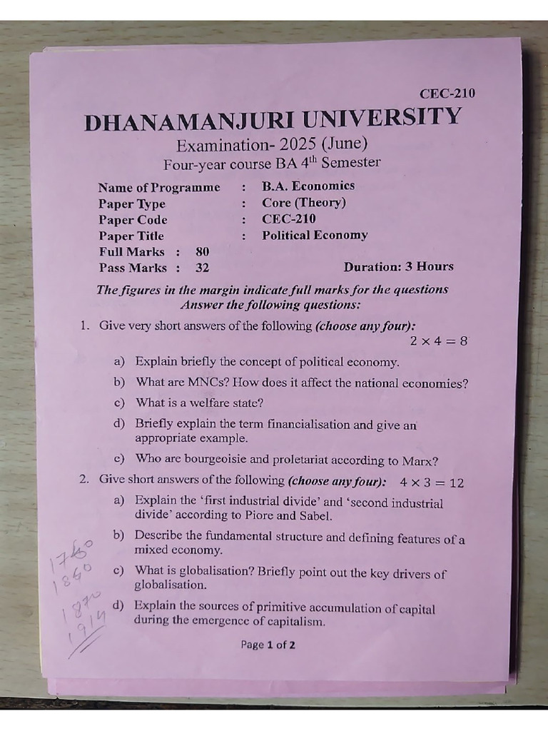 Political Economy 4 Sem | PDF