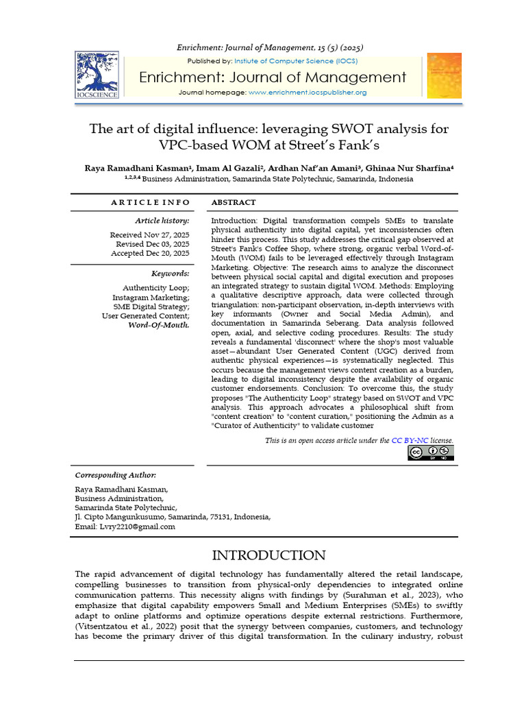 The Art of Digital Influence Leveraging SWOT Analysis For VPC-based ...